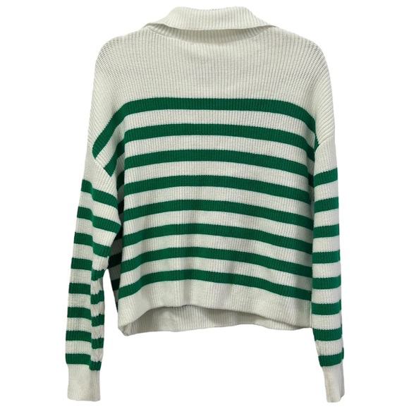 For the Republic NWT Women’s Striped Long Sleeve Lace Collared Sweater  Sz‎ M - Picture 2 of 6